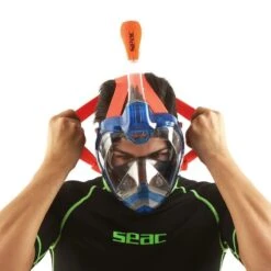 Masque Snorkeling Seac Grande Faciale Magica Bleu/Orange -Plongee Sous Boutique masque snorkeling seac grande faciale libera magica bleu orange 7