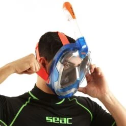 Masque Snorkeling Seac Grande Faciale Magica Bleu/Orange -Plongee Sous Boutique masque snorkeling seac grande faciale libera magica bleu orange 9