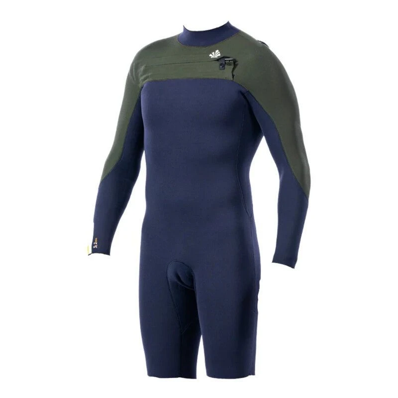 Shorty Surf Homme Manche Longue Kaki Saint Jacques Wetsuits Clovis FrontZip 2mm 1 Shorty Surf Homme Manche Longue Kaki Saint Jacques Wetsuits Clovis FrontZip 2mm
